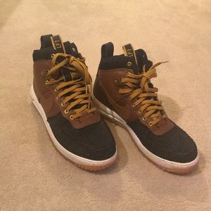 Fast men Nike tan black lunar force 1 duck boot